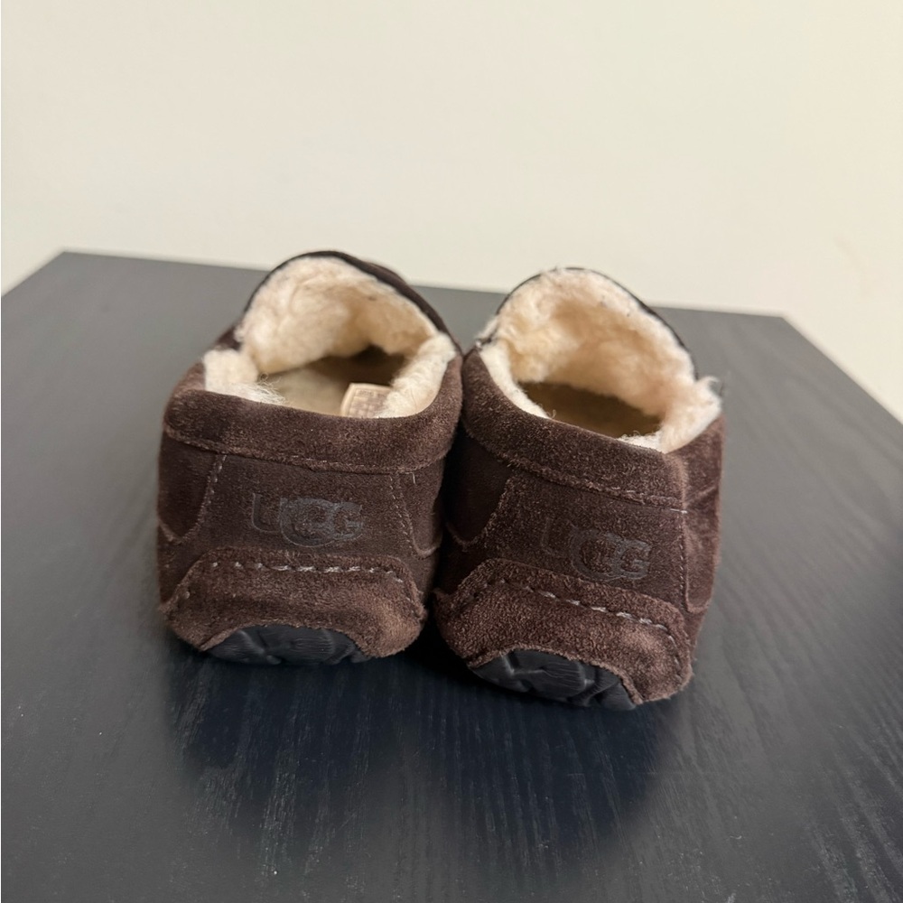 UGG MEN'S BROWN ASCOT SLIPPERS SUEDE MOCCASIN SHOES SZ 8 - Picture 5 of 8
